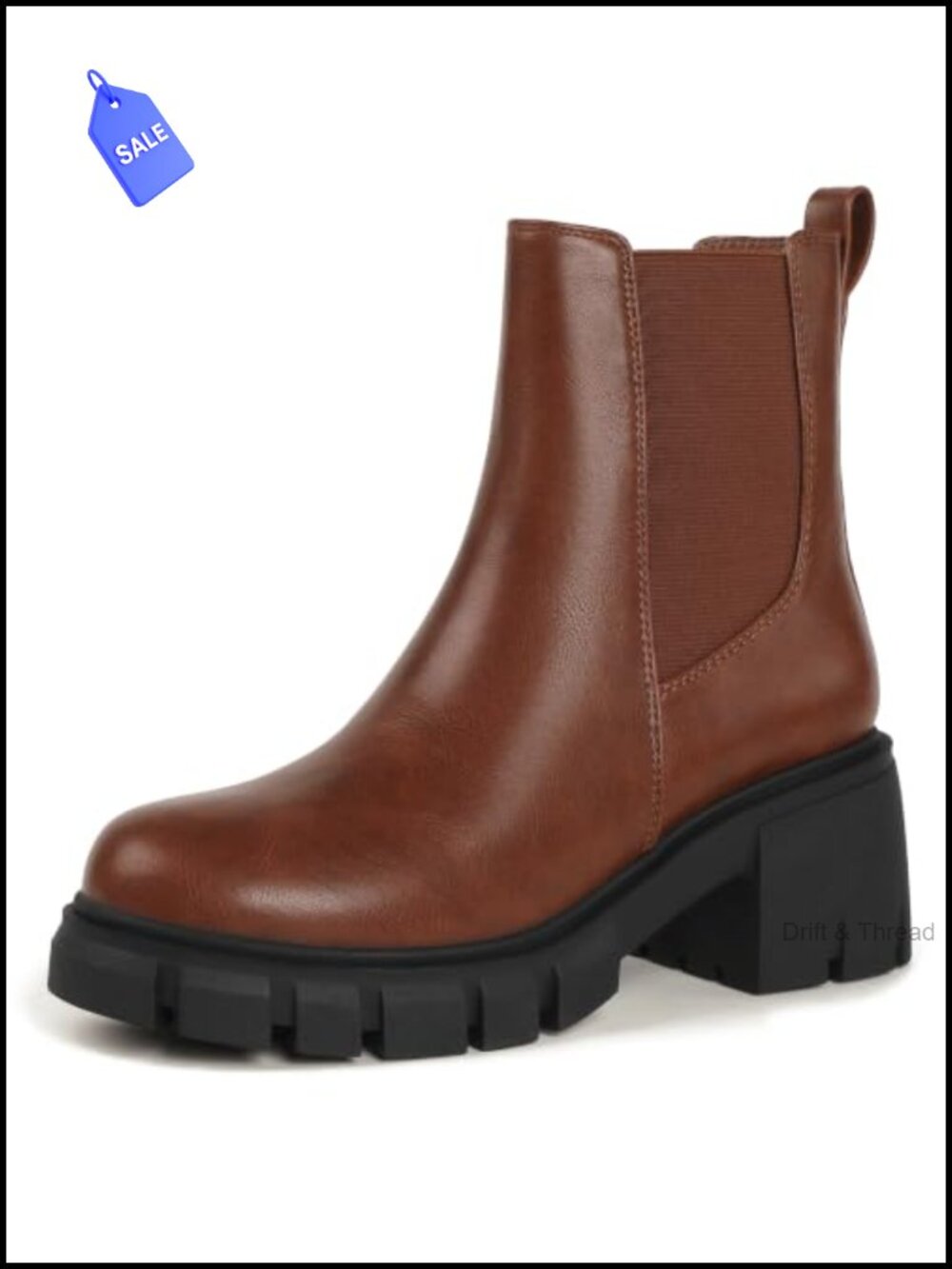 Women Chelsea Ankle Boots Chunky Platform Slip On